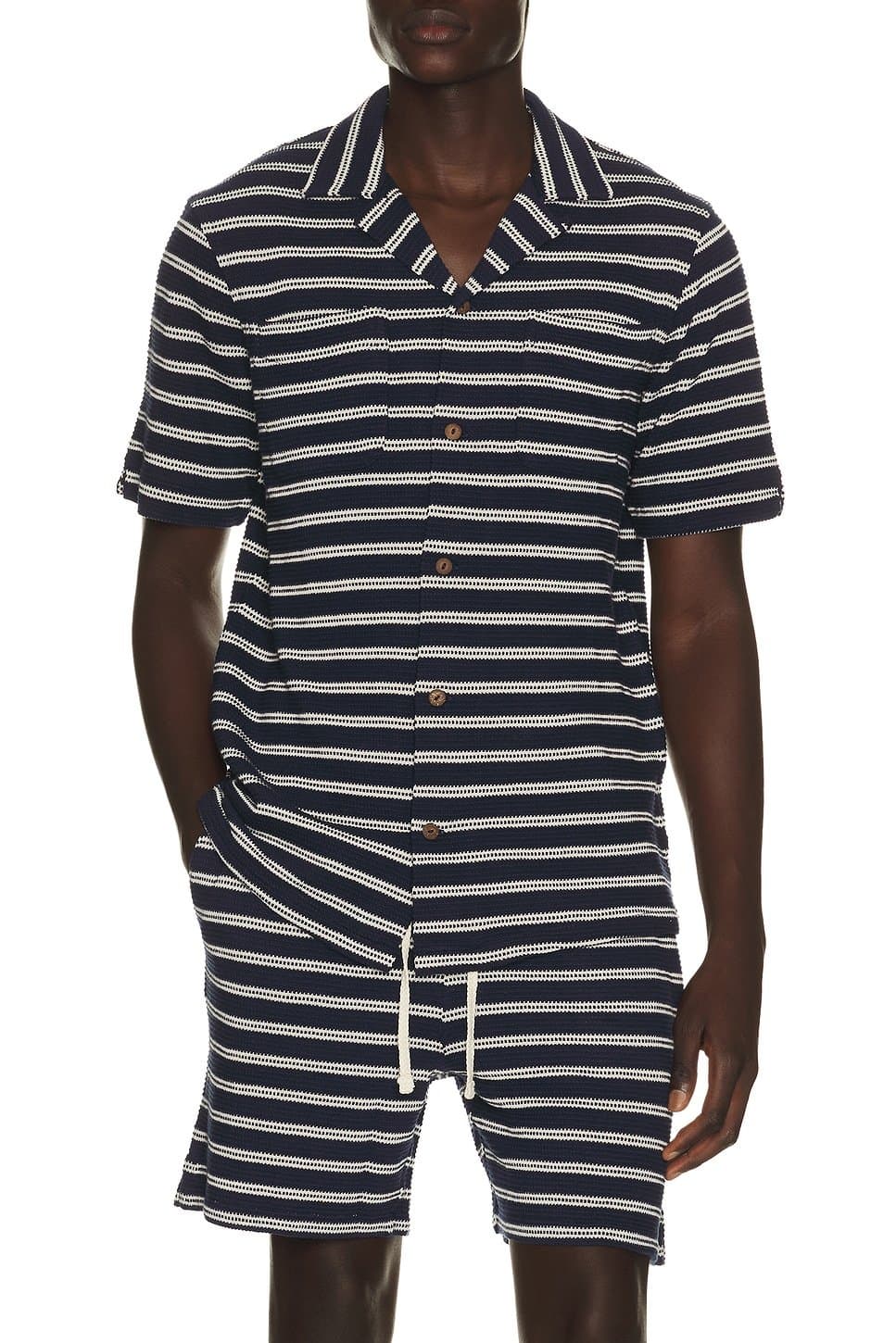revolve Polo Ralph Lauren Navy & Cream Stripe Short-Sleeve Shirt