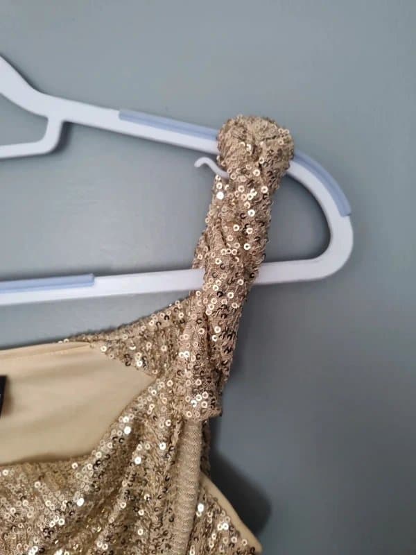 ASOS ASOS sequin one sleeve Gold dress