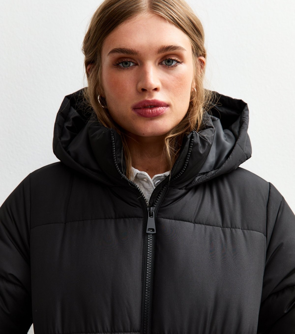 New Look Women's Black Hooded Cropped Puffer Jacket New Look - 3