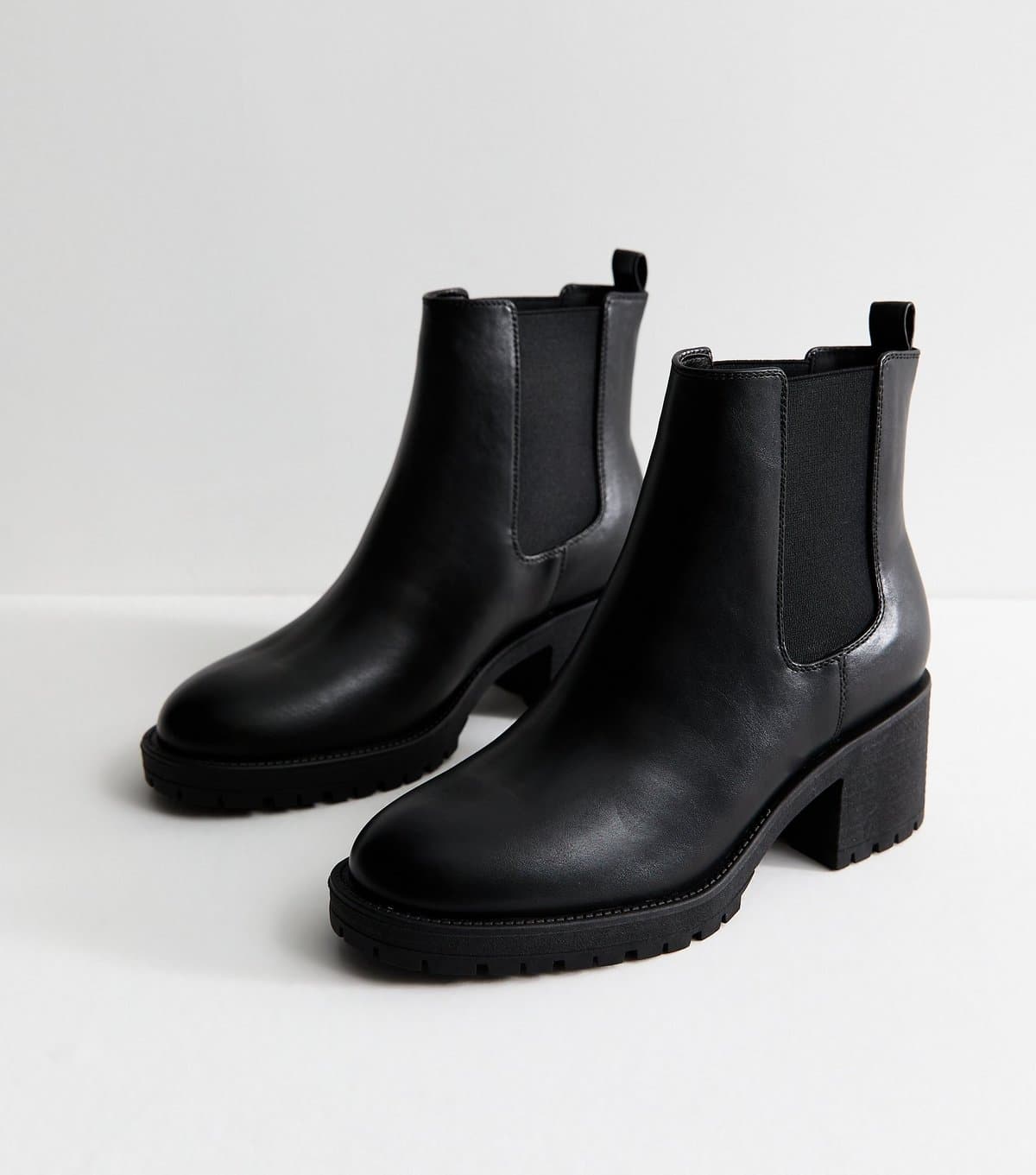 New Look New Look Black Faux Leather Chelsea Ankle Boots