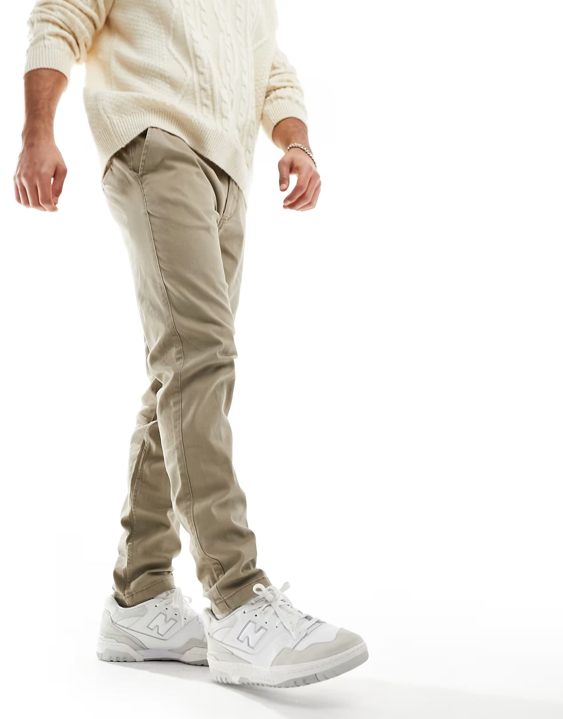 ASOS Jack & Jones Intelligence slim fit chinos in sand