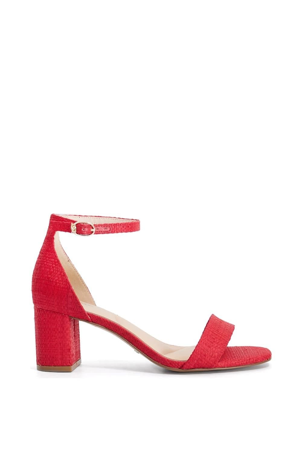 Dune London Dune London Red Leather Block Heel Sandals