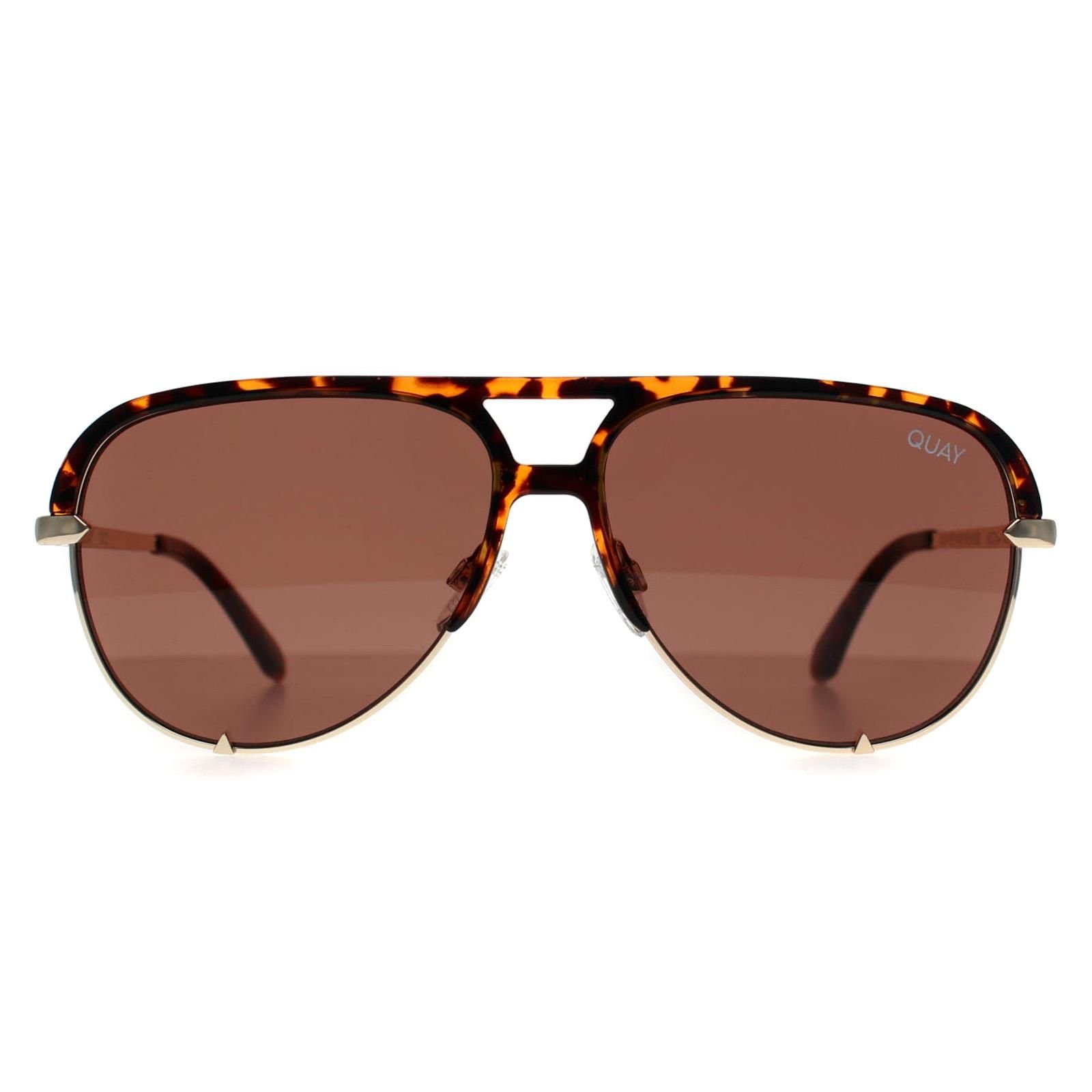 Quay Quay Women's Aviator Tortoise Brown High Key Mini Remixed - 1