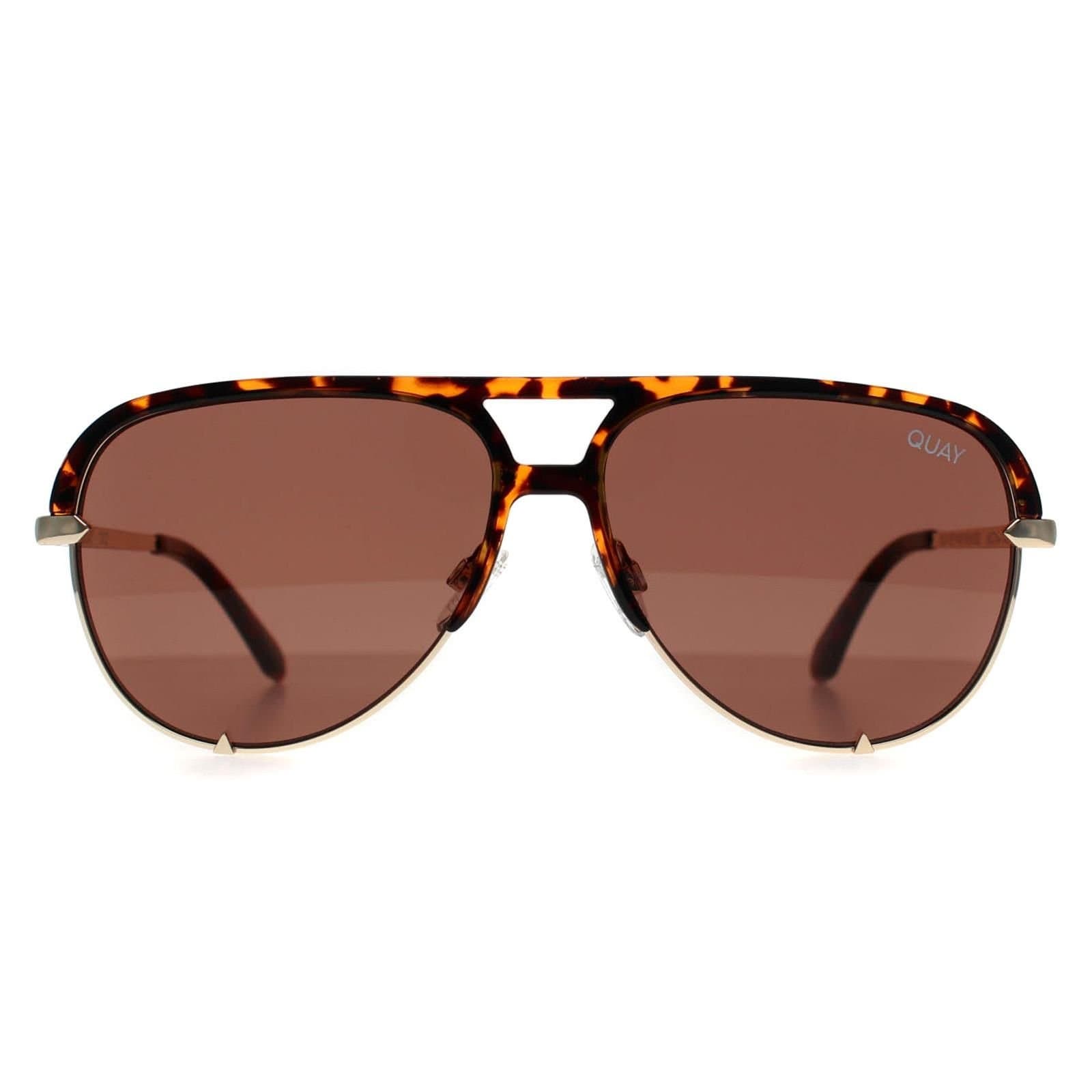 Quay Quay Women's Aviator Tortoise Brown High Key Mini Remixed