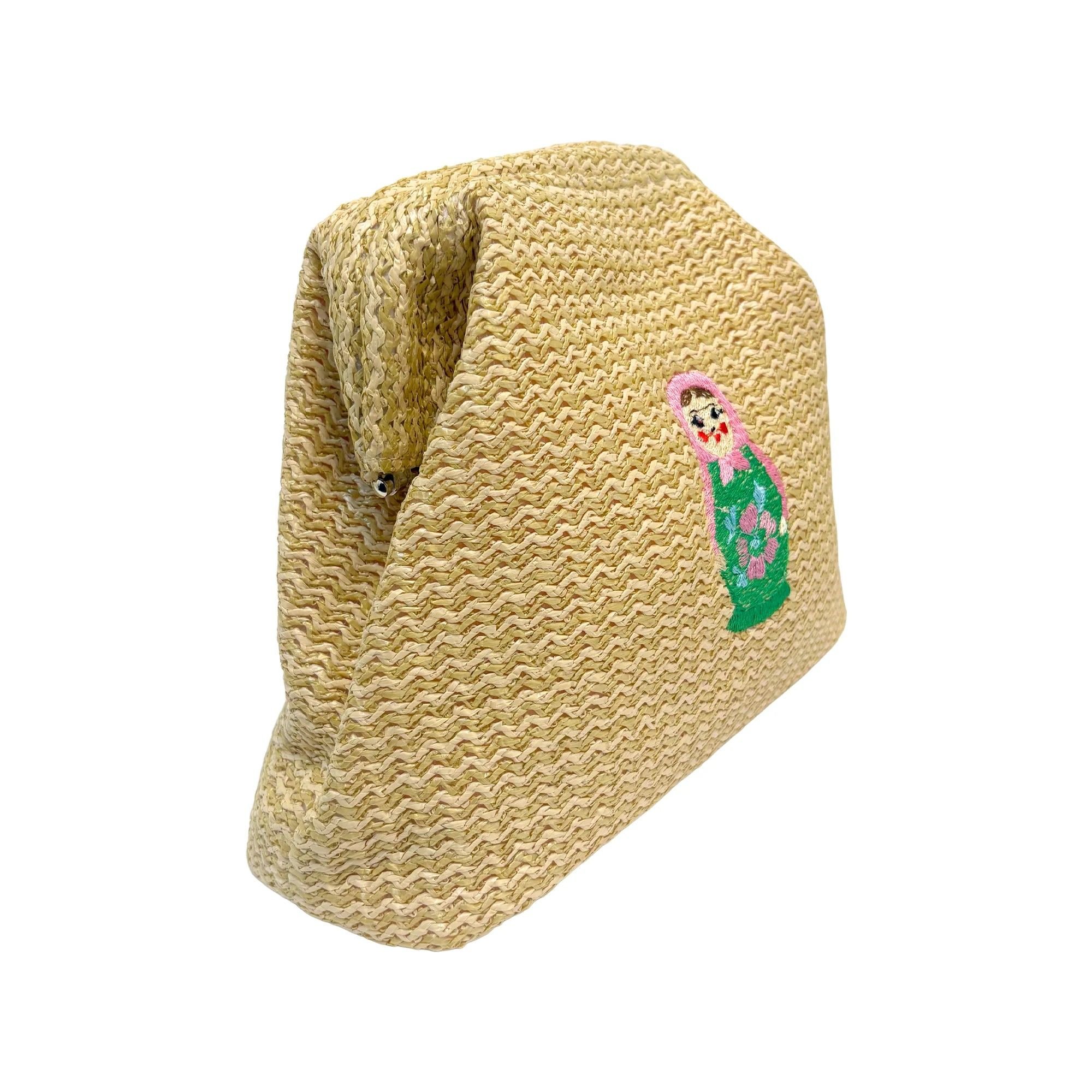 Lilly Loves Lilly Loves Women's Russian Doll Straw Clutch in Beige - 2