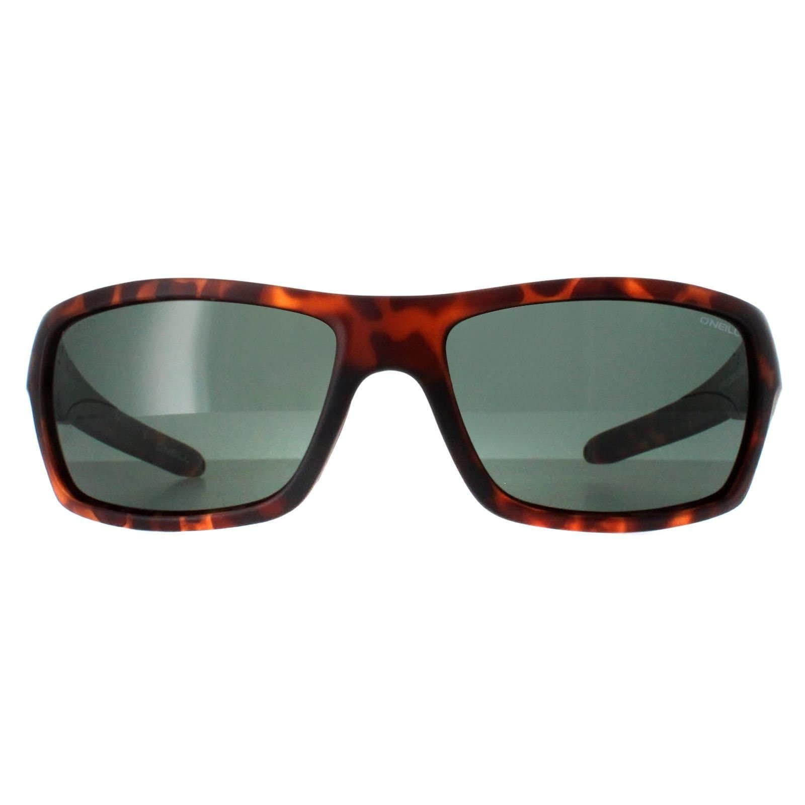 ONeill O'Neill Men's Wrap Matte Tortoise Solid Green Polarized Barrel in Brown