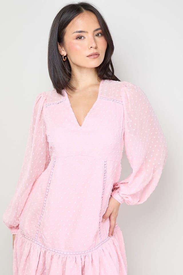 Oasis Oasis Women's Petite Trim Insert Detail Mini Dress in Light Pink - 2