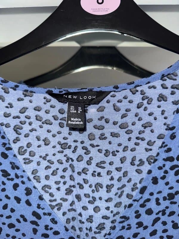 New Look Blue leopard print smart dress