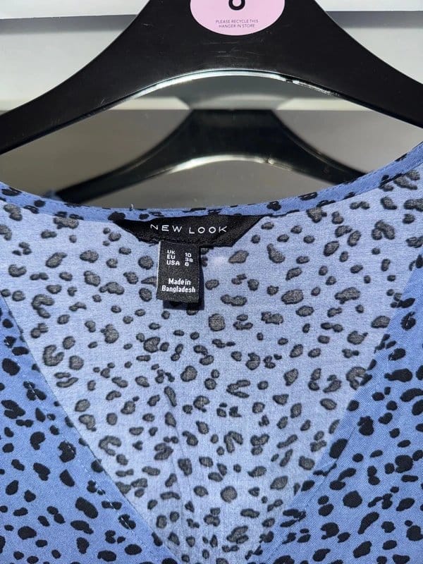 New Look Blue Leopard Print Smart Dress