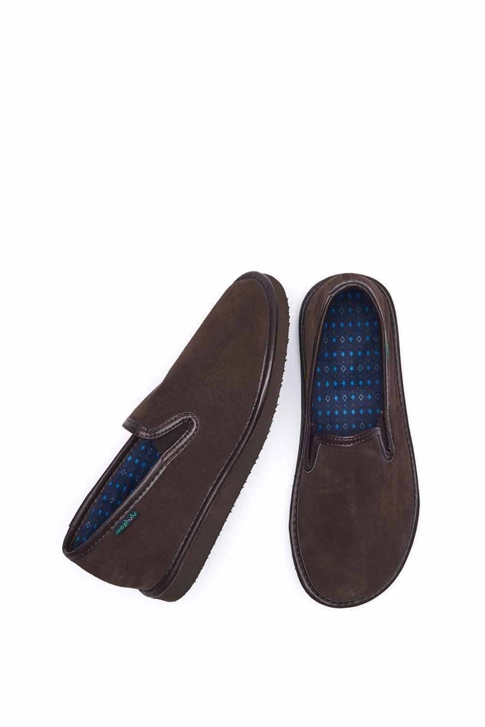 Moshulu Moshulu 'Arlon 3' Men's Classic Suede Slippers in Brown - 2