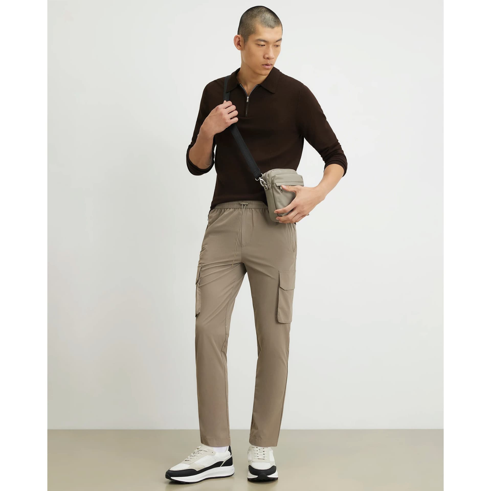 River Island Mens River Island Beige Skinny Fit Cargo Trousers