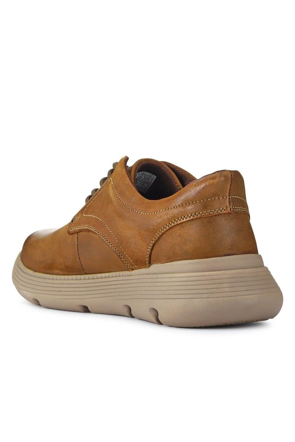 Pavers Pavers Men's Easy Step In Casual Leather Lace Up Shoes in Tan - 3