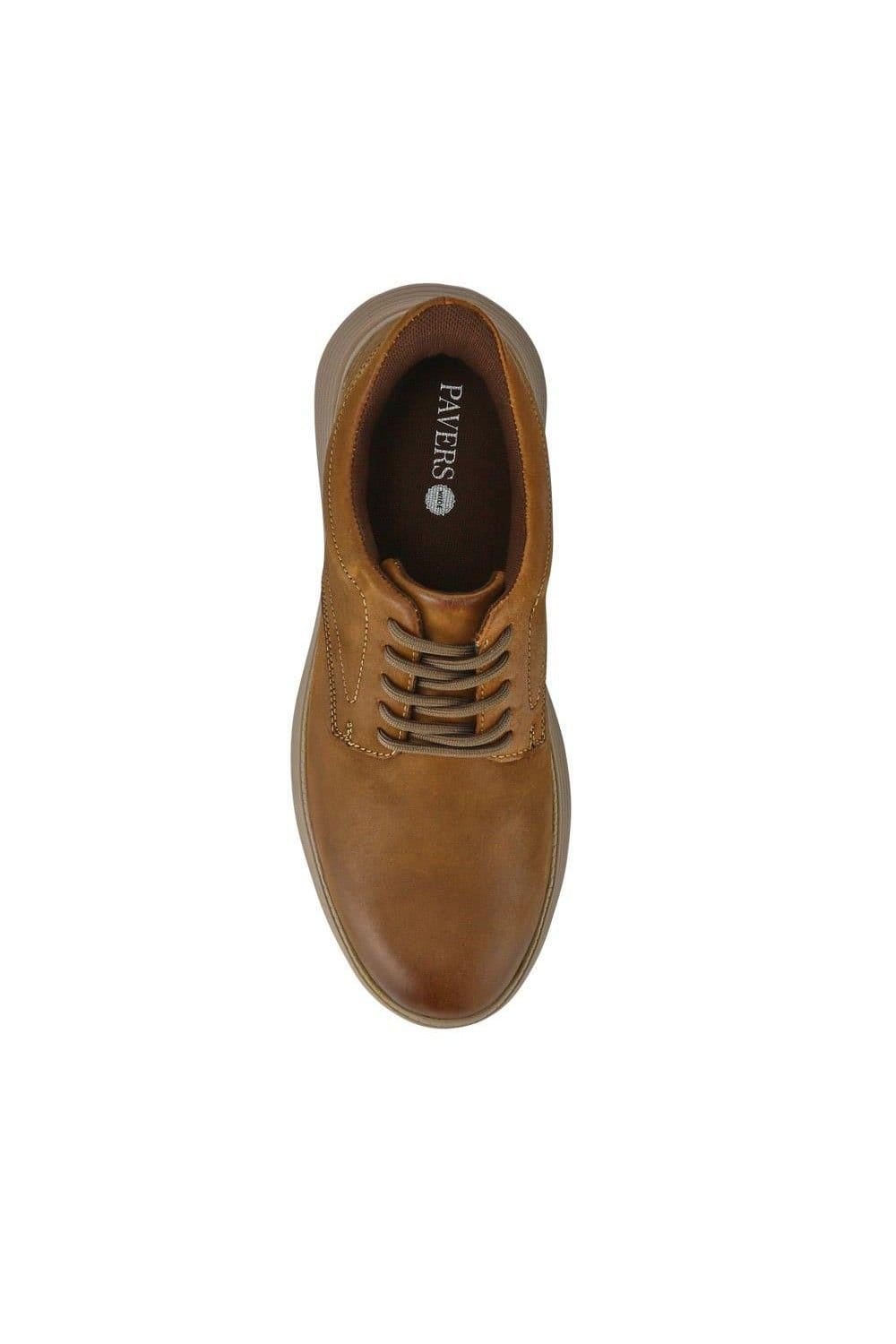 Pavers Pavers Men's Easy Step In Casual Leather Lace Up Shoes in Tan - 4