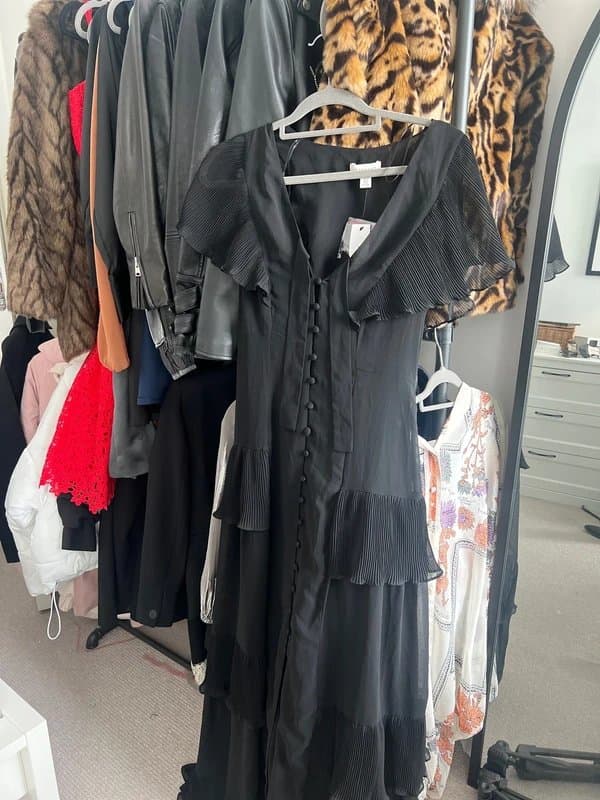 Topshop Topshop black chiffon mesh maxi dress UK6