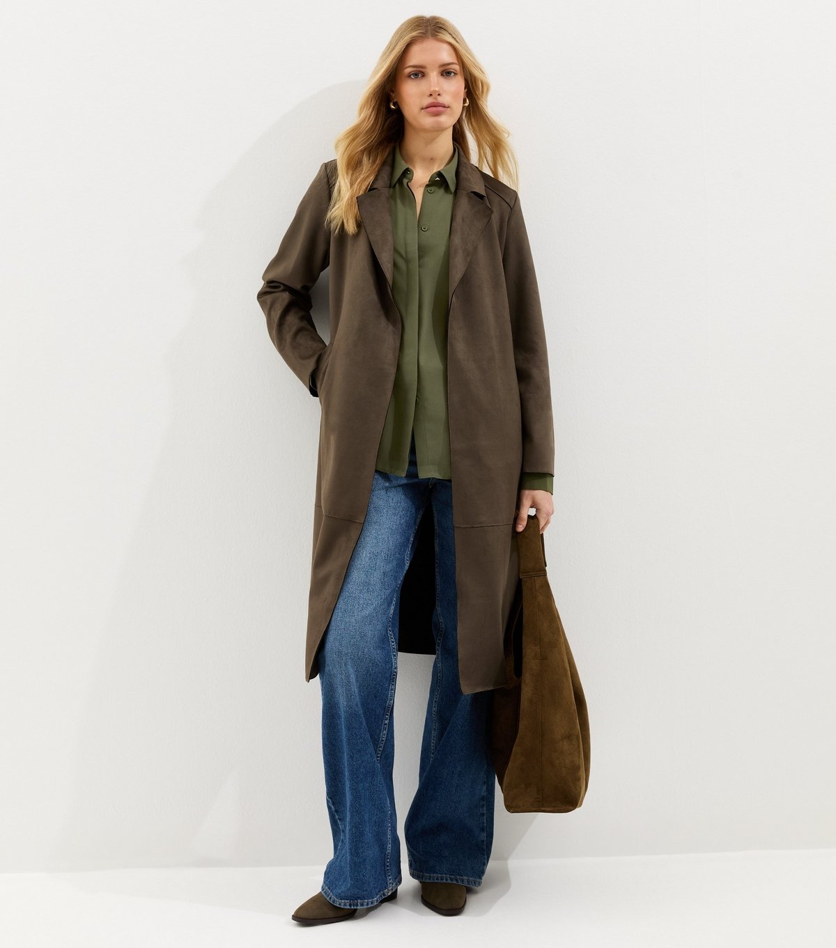 New Look Women's Khaki Concealed Button Shirt New Look - 3