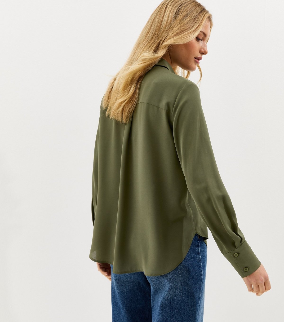 New Look Women's Khaki Concealed Button Shirt New Look - 4