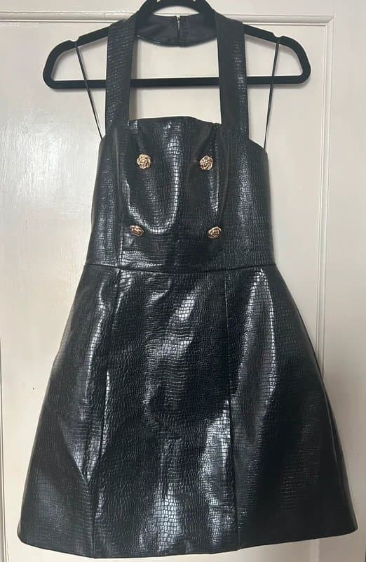 ASOS ASOS Luxe Croc Faux Leather Dress