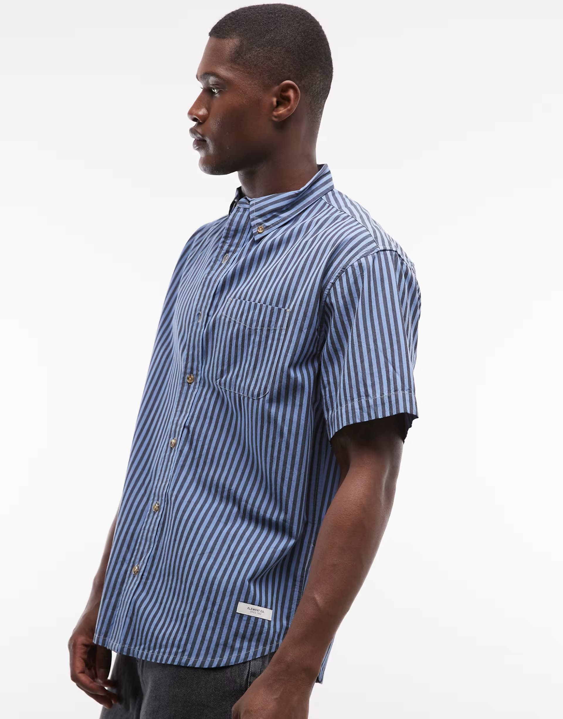 ASOS Element button-up printed shirt in blue