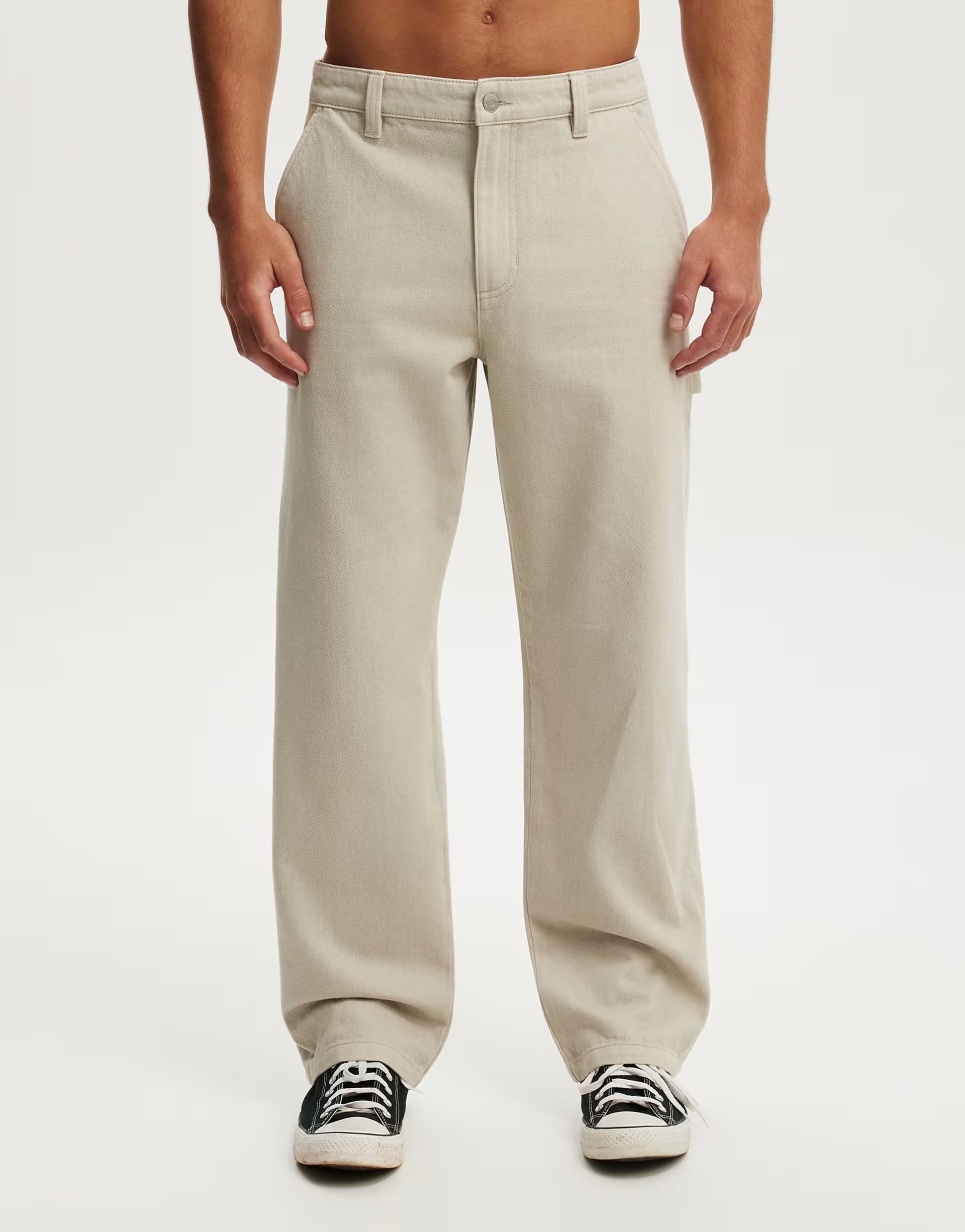 ASOS Cotton On Baggy worker pant in beige
