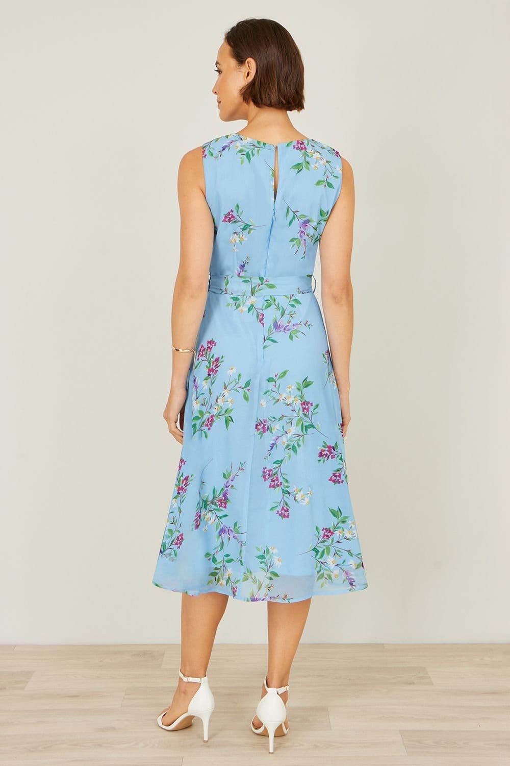 Yumi Yumi Women's Floral Print Midi Skater Dress in Blue - 4