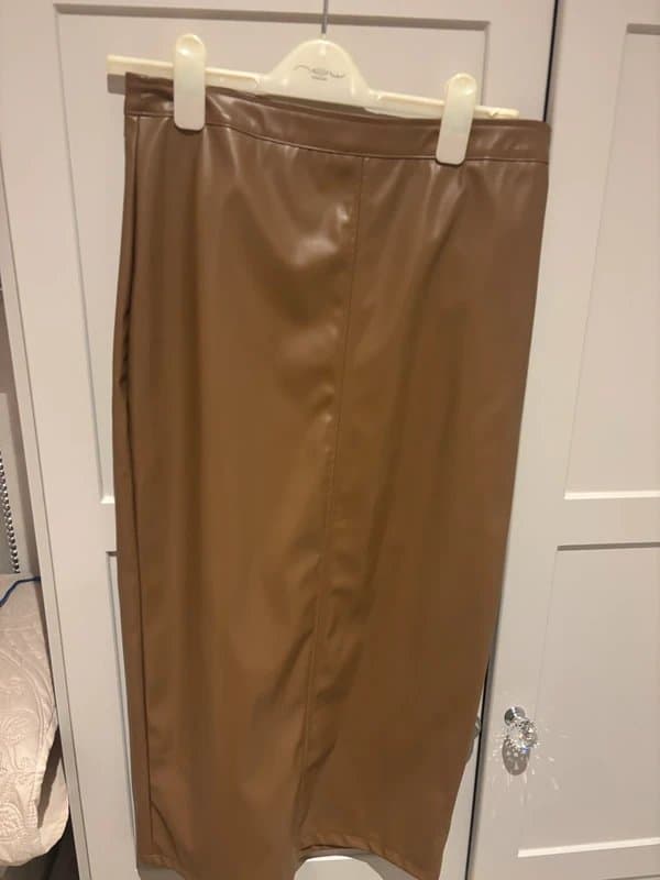 New Look Tan faux leather skirt