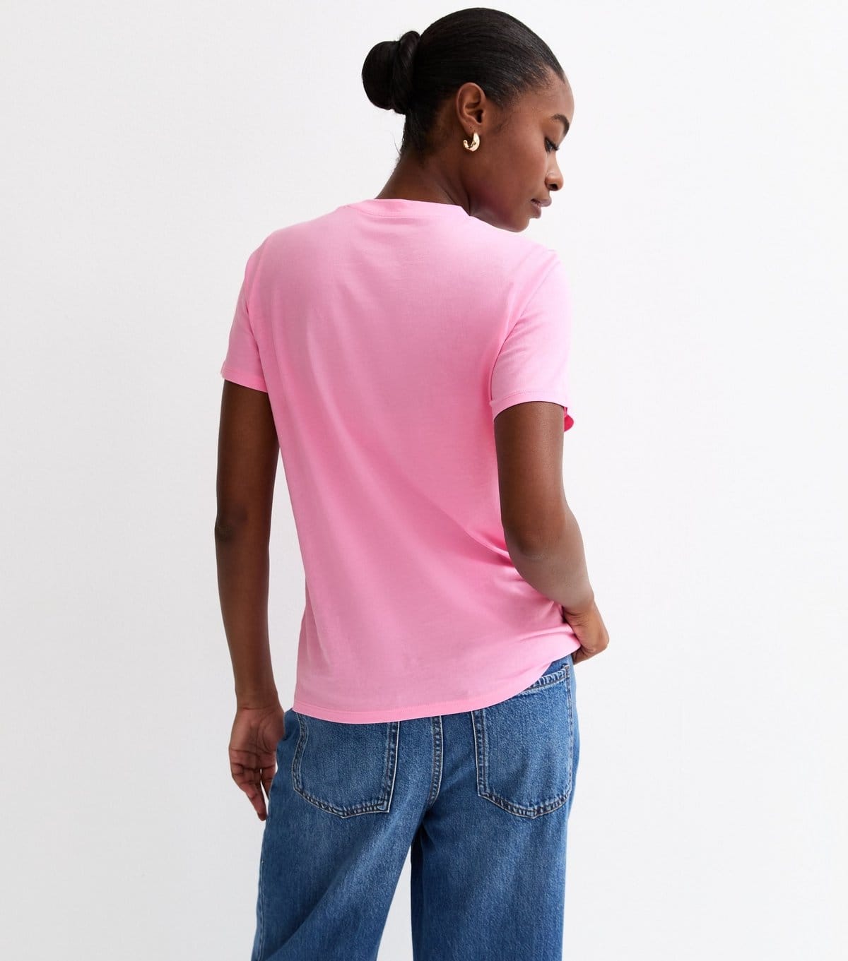 New Look Women's Bright Pink Cotton Crew Neck T-Shirt New Look - 4