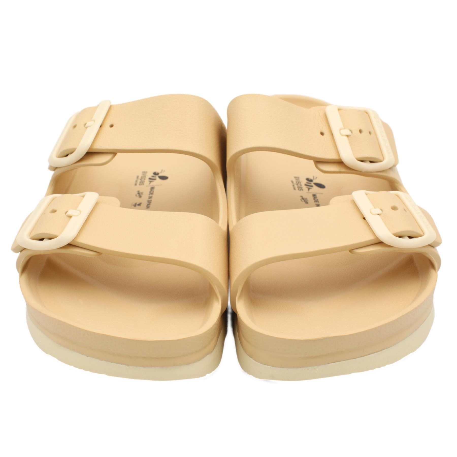 Avispas Avispas Women's Verona' TR Comfort Sole Two-Strap Summer Slider Sandals in Beige - 4