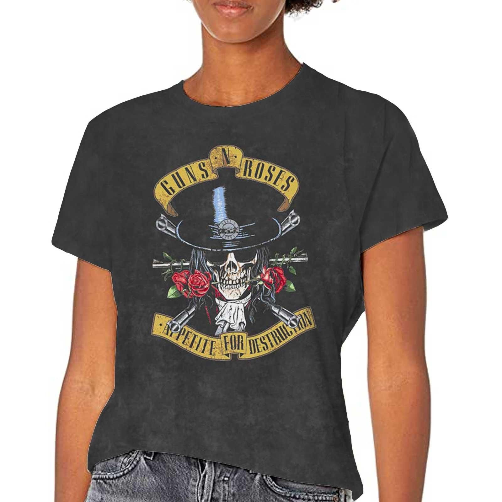 Guns N Roses Guns N Roses Men's Appetite Washed T-Shirt in Black - 2
