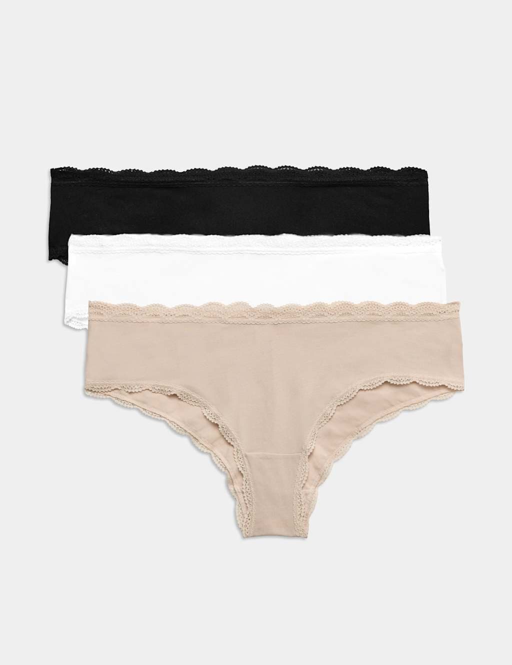 Marks & Spencer M&S 3pk Cotton Rich Hipster Knickers Opaline Mix