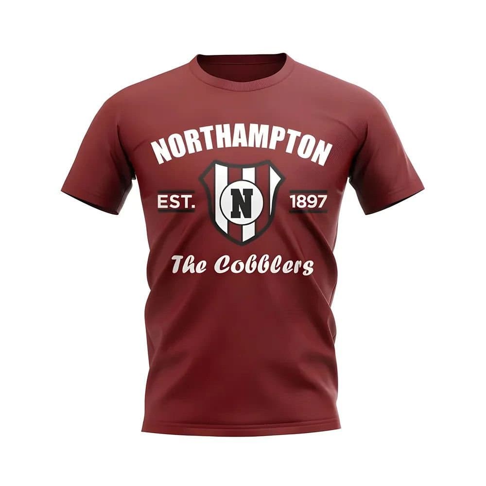 Northampton Northampton Men's Personalised Established Football T-Shirt in Maroon