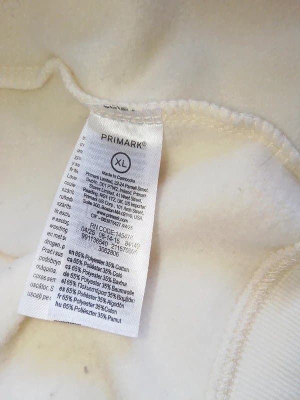Primark Primark Womens Cream Oversized Hoodie Pullover Size XL