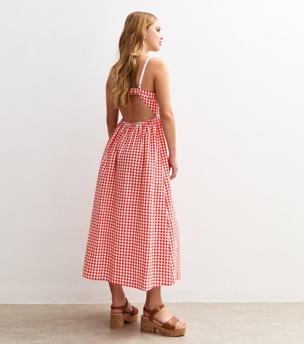 New Look Women's Red Gingham Check Strappy Midi Dress New Look - 4