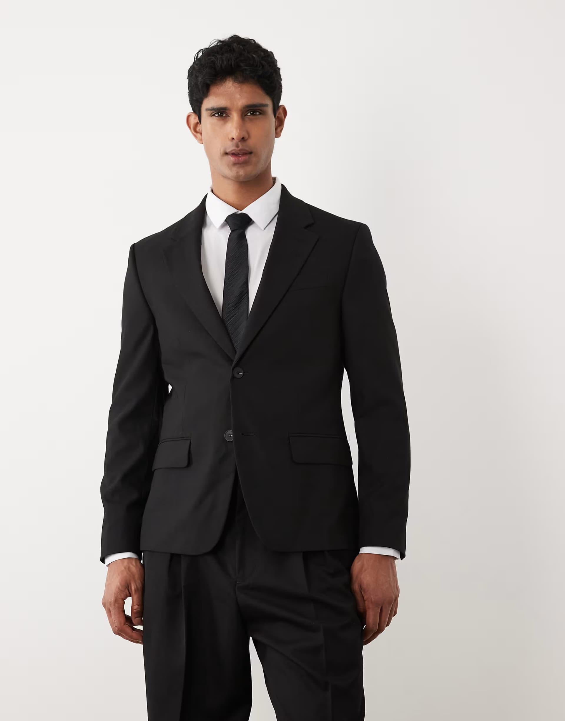 ASOS River Island slim suit jacket in black
