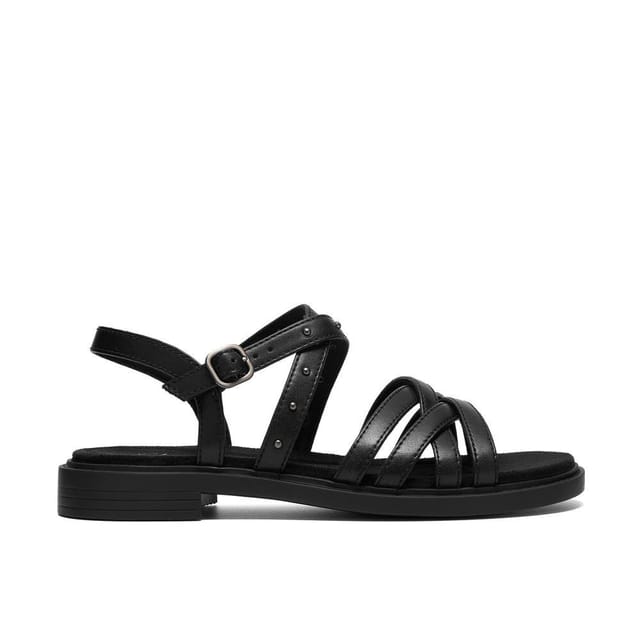 Clarks Clarks Women's Trivanni Cove Black Leather Flat Sandals - 3