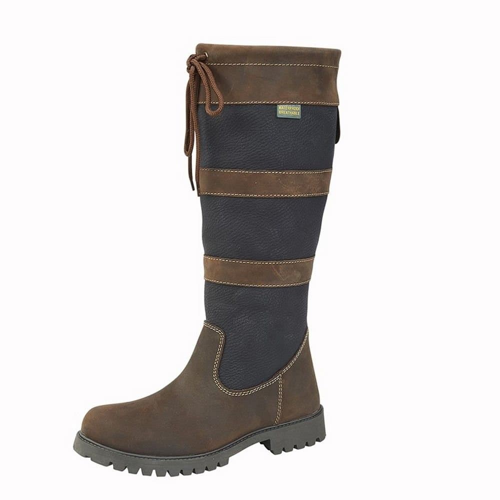 Woodland Woodland Women's Waxy Leather Long Calf Boots in Light Brown