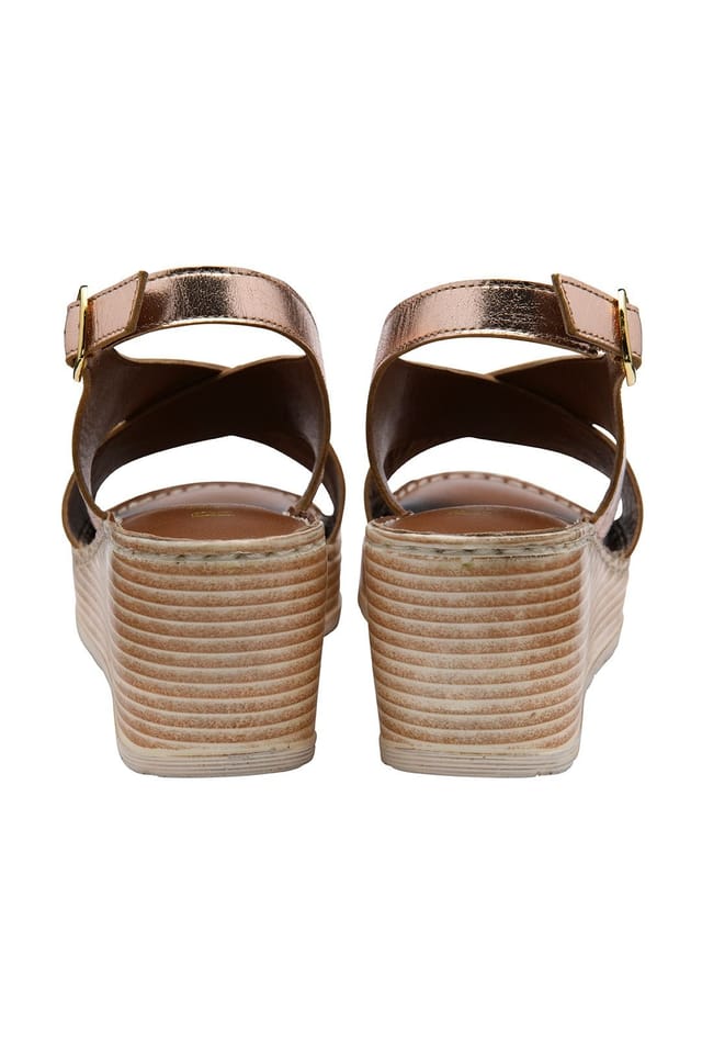 Ravel Ravel Women's Rose Gold Leather 'Branton' Heeled Sandals - 3