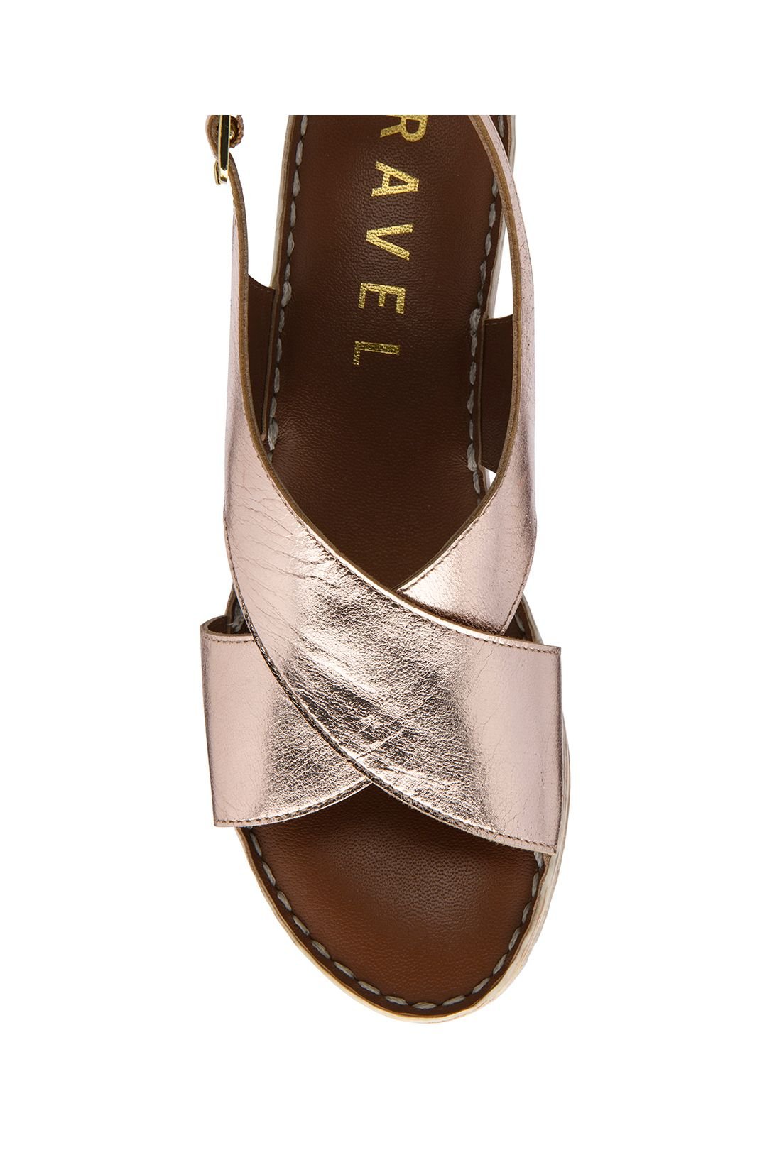 Ravel Ravel Women's Rose Gold Leather 'Branton' Heeled Sandals - 4