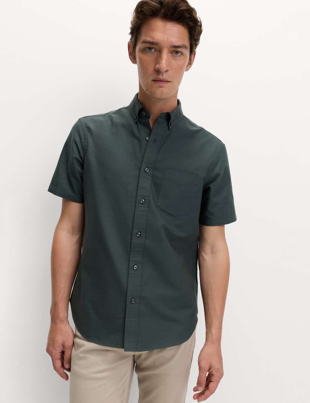 Marks & Spencer M&S Ultimate Pure Cotton Oxford Shirt Cedar