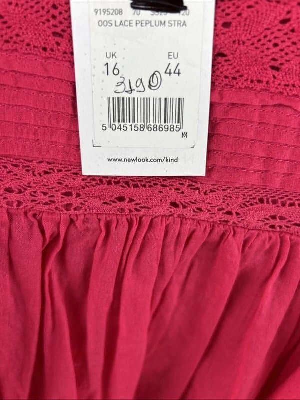 New Look New look - peplum strappy top - size 16 - pink