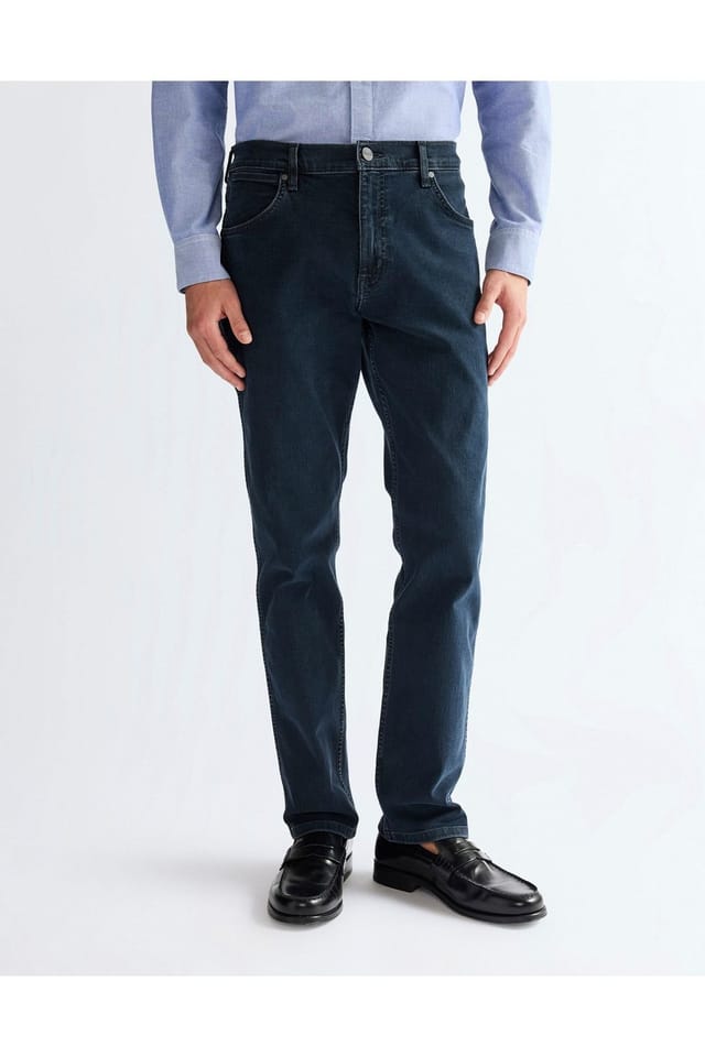 Wrangler Wrangler Men's Greensboro Regular Straight Denim Jeans Iron Blue in Navy - 3