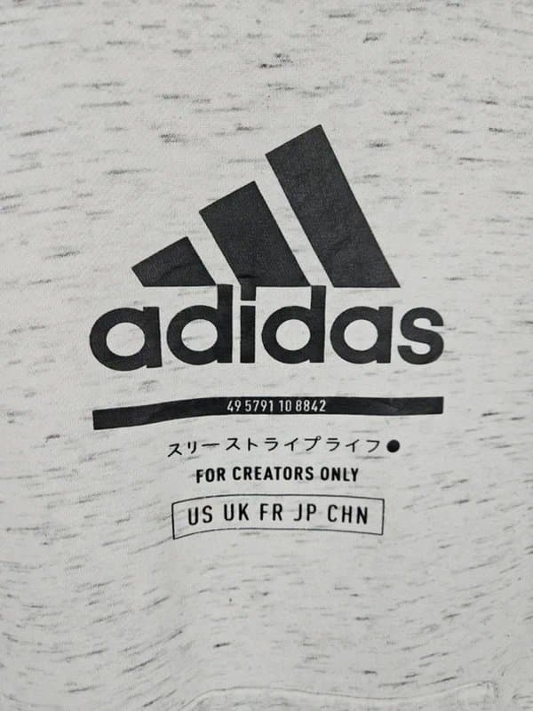 adidas Adidas Sweatshirt Logo Crew Neck Grey Oversized Mens M L