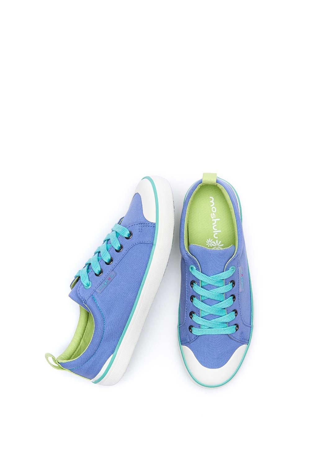 Moshulu Moshulu Women's 'Mousehall' Comfortable Lace Up Trainers in Light Blue - 2