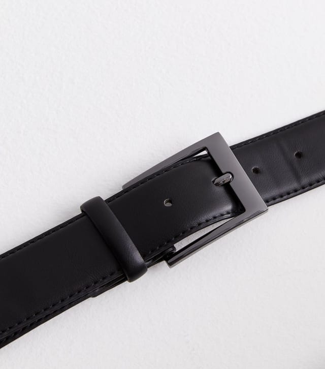 New Look Men's Black Faux Leather Buckle Belt New Look - 3