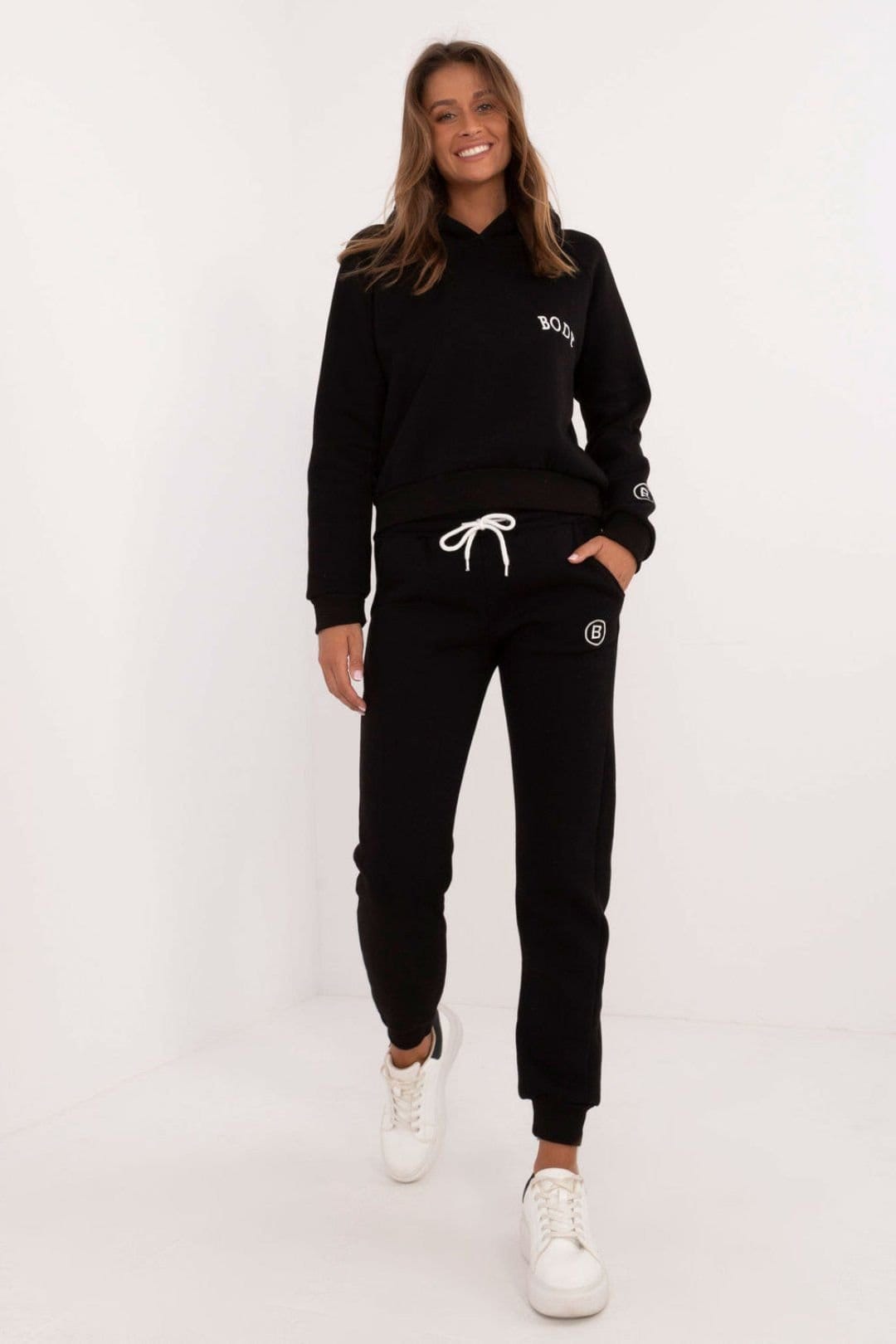 Love Lace Love Lace Women's Insulated Cotton Polyester Sweatshirt Pants Set in Black - 1
