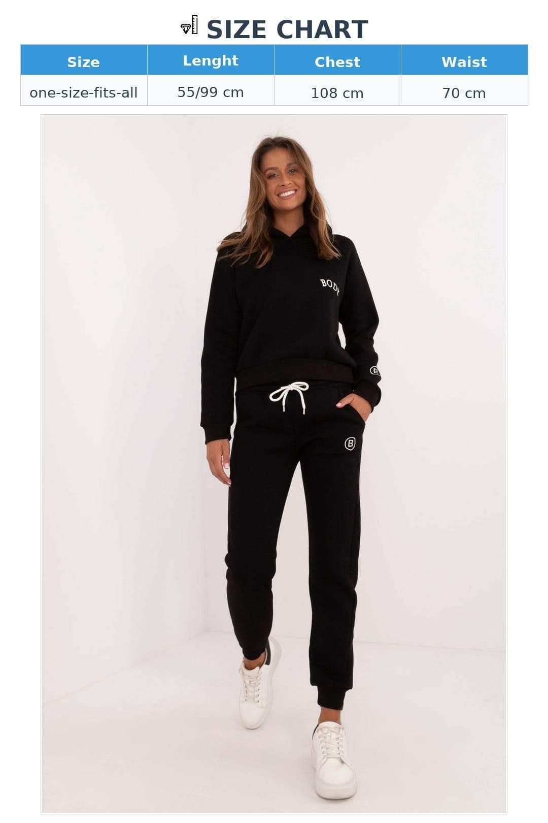 Love Lace Love Lace Women's Insulated Cotton Polyester Sweatshirt Pants Set in Black - 4