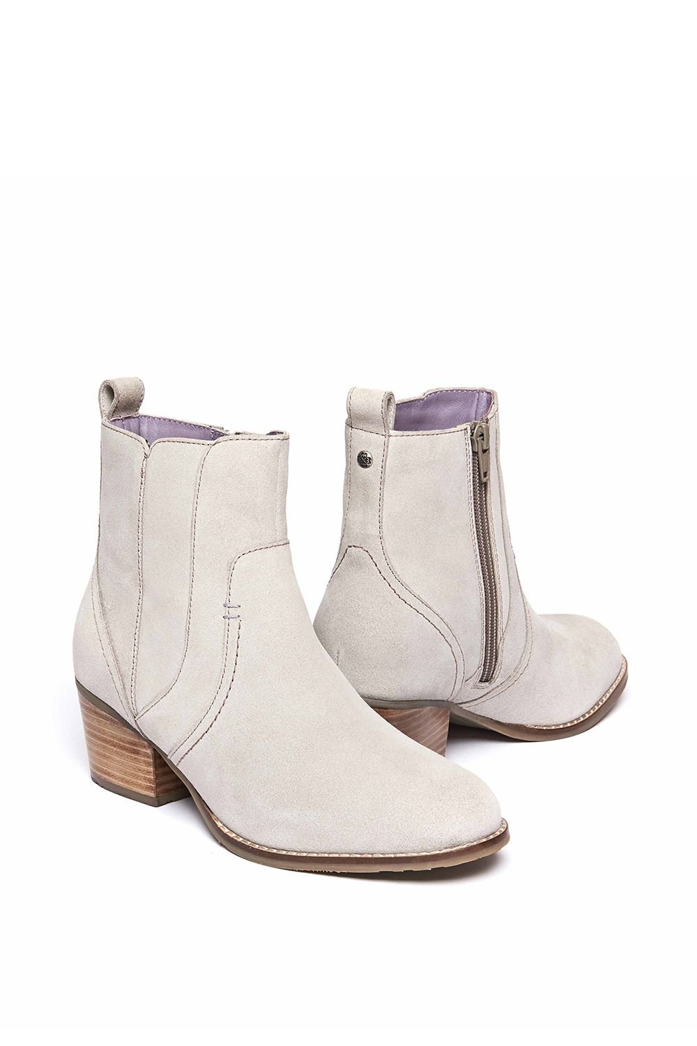 Moshulu Moshulu Women's 'Morisot' Western Inspired Heeled Ankle Boot in Grey - 2