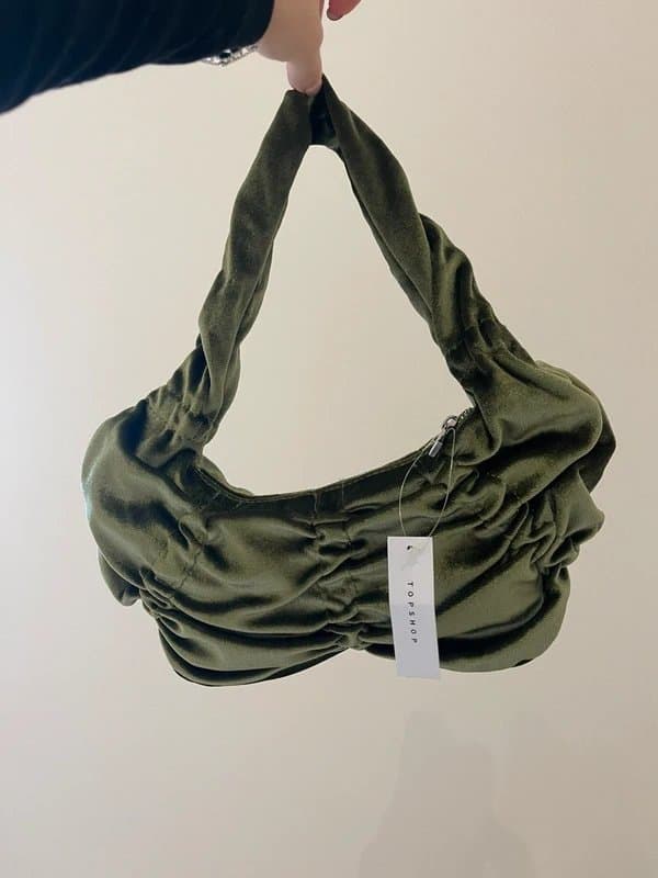 Topshop Topshop velvet shoulder bag