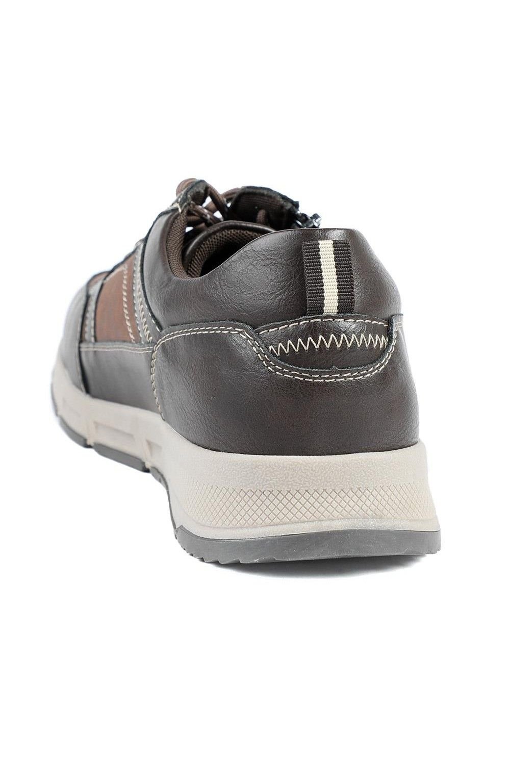 Pavers Pavers Men's Wide Fit Zip & Lace Fasten Casual Trainers in Brown - 3