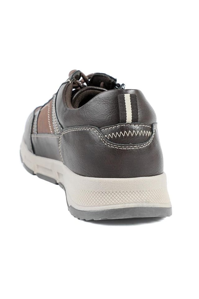 Pavers Pavers Men's Wide Fit Zip & Lace Fasten Casual Trainers in Brown - 3