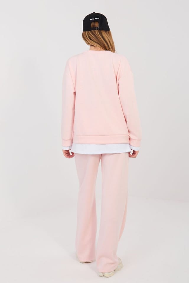 Love Lace Love Lace Women's Casual Minimalist Tracksuit Set with Patches in Pink - 2
